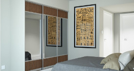 Modern mirrored sliding door wardrobe